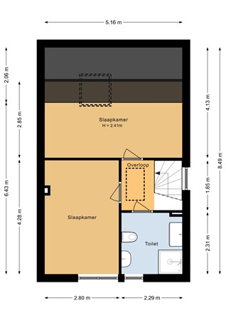 Plattegrond - Schouw 48 1, 8232 BD Lelystad - Eerste verdieping - 2D.jpg